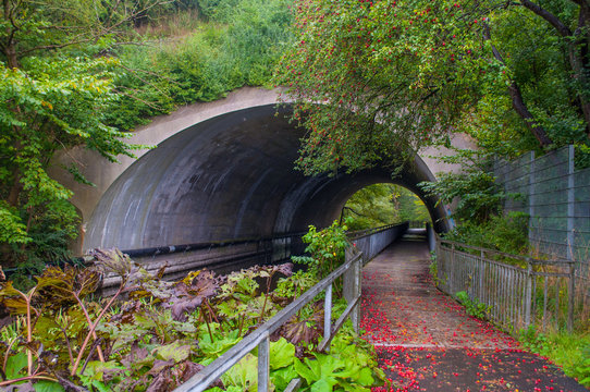 tunnel under the railway near Ringsted in Denmark