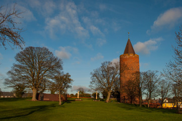 Fototapeta na wymiar the Goose tower at Vordingborg castle ruins in Denmark