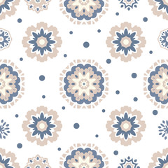 Seamless tiling texture with mandalas