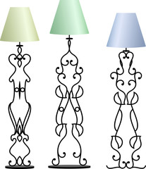 Wrought Iron Table Floor Lamp