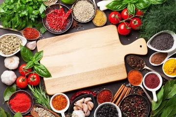 Keuken spatwand met foto Various spices and herbs © karandaev