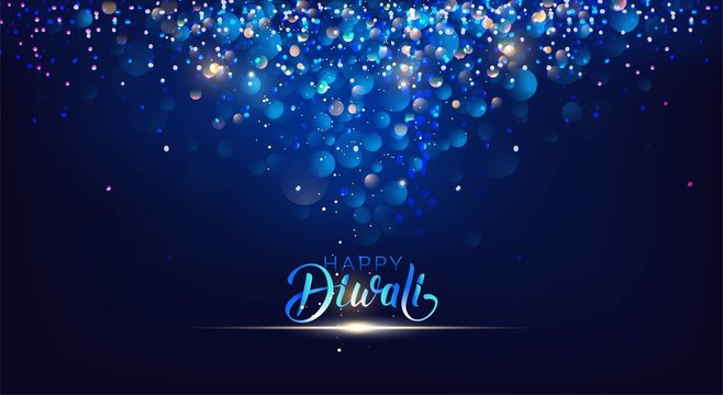 Diwali festival lights poster. DIwali holiday shiny background. Vector illustration