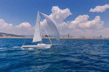 Obraz premium Barcelona. A coastline along the city.