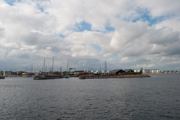Fototapeta na wymiar svanemollen harbor in Copenhagen Denmark