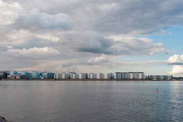 Fototapeta na wymiar the waterfront of tuborg harbor in Copenhagen
