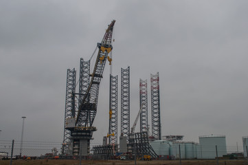 Fototapeta na wymiar crane rig in Esbjerg Port in Denmark