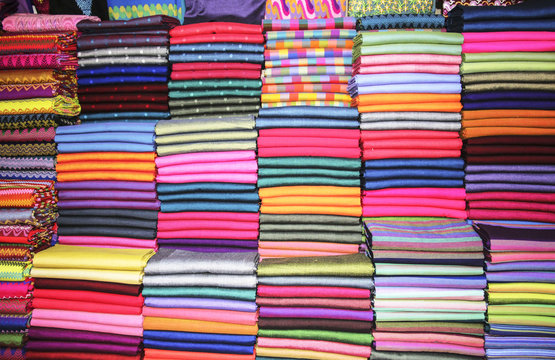 Handmade Fabrics Of Different Colors, Pakokku,Myanmar