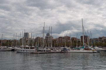Fototapeta na wymiar waterfront of Barcelona in spain