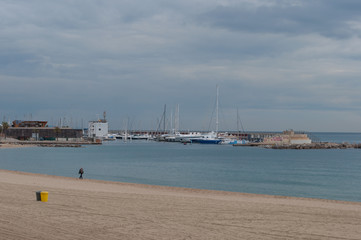 Barcelona harbor in Spain