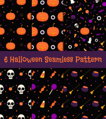 Happy Halloween. Halloween seamless pattern. Vector illustration