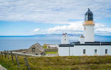 Dunnet Head Lighthouse, in Caithness, on the north coast of Scotland, the most northerly point of the mainland of Great Britain.