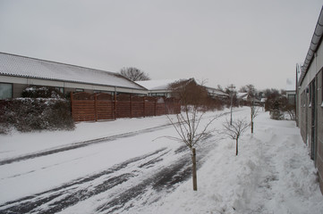 snow in Aalborg Denmark
