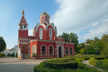 Fototapeta na wymiar Church of the Annunciation of the Blessed Virgin in Petrovsky Park in Moscow, Russia