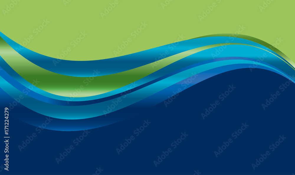 Wall mural abstract gradient wave background for web and print. vector illustration for surface design. fluent 