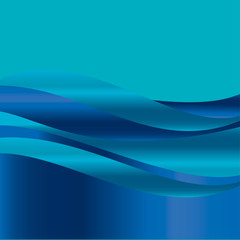abstract  gradient wave background for web and print. vector illustration for surface design. fluent water deep blue color element.