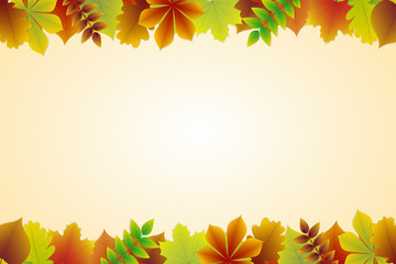 Naklejka na ściany i meble Background with colourful autumnal leaves. Vector.
