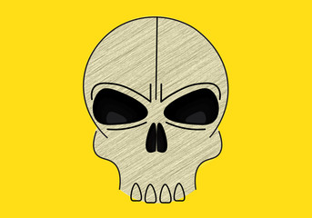 T shirt graphics slogan tee print design/ Skull and Crossbones Icon on yellow Background 