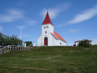 Church of Hrisey in Iceland