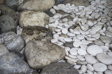 Decorative stones  bigger and smaller one used in the garden