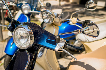 Close up of retro motorroller