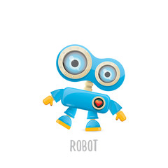vector funny cartoon blue robot character