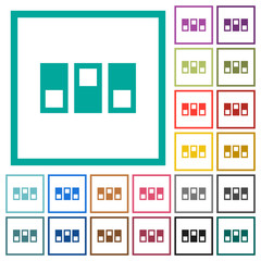 Switchboard flat color icons with quadrant frames