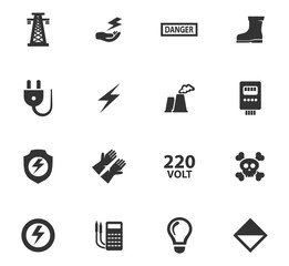 High voltage icons set