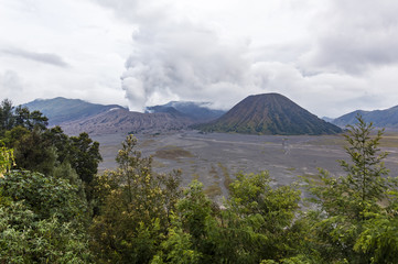 Bromo volcano view from Cemoro Lawang East Java, Indonesia