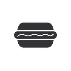 Burger, Hamburger, Cheeseburger - Icon, Symbol, Piktogramm, Bildmarke, grafisches Element - garu/schwarz, Hintergrund: weiß - Web, Druck - Vektor