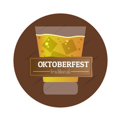 Isolated oktoberfest label with a beer glass, Vector illustration