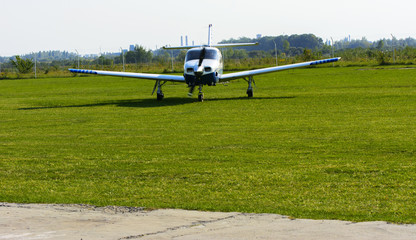 Airshow of small private aircraft on the airfield. Day of the city. Zhitomir of the year 1133....