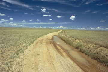 Obraz premium Steppenpiste zum Gobi-Altai, Mongolei