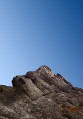 stone and blue sky with empty space