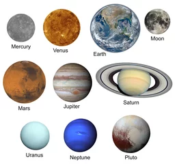 Foto op Canvas set of planets isolated on white background. Elements of this image furnished by NASA © Ioan Panaite