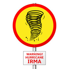 Hurricane Irma road sign concept