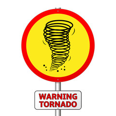 Warning tornado sign