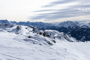 view of Alps in Zillertall valley, Austria