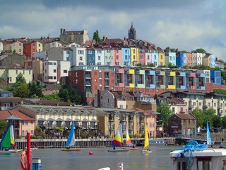 Coloured Houses, Bristol Harbourside, England - obrazy, fototapety, plakaty