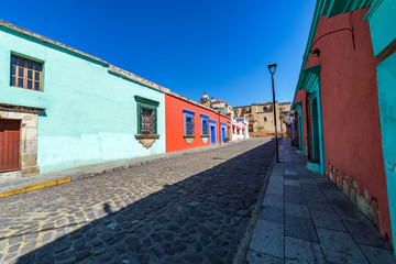 Colorful Colonial Street in Oaxaca, Mexico