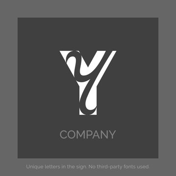 Creative Y letter vector sign design. Lettering Logo. Character symbols. Icon design for website