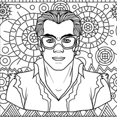 vector black and white illustration