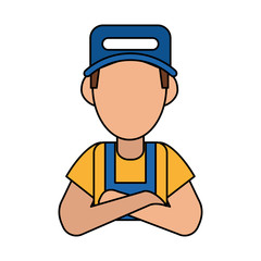 repair worker or handyman avatar with crossed arms  icon image vector illustration design 