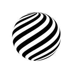 Abstract vector background. 3d sphere. Black and white vector illustration.