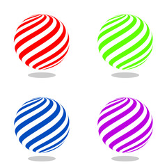 Abstract set of 3d ball. Color vector illustration.