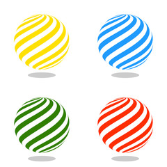 Abstract set of 3d ball. Color vector illustration.