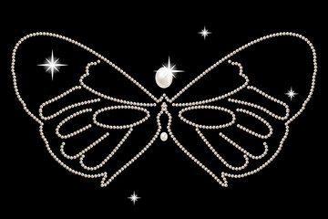 Jewel figurine butterfly decorated with white pearls