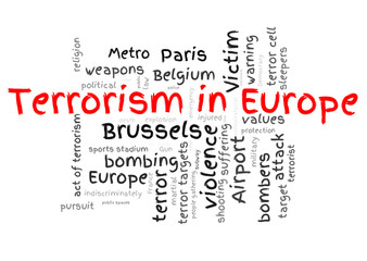 Terrorism in Europe word cloud