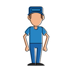 man avatar wearing cap icon image vector illustration design 