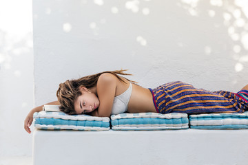 Young Woman Relaxing in the Shade