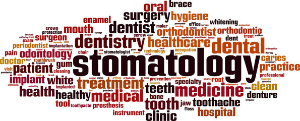 Obraz premium Stomatology word cloud